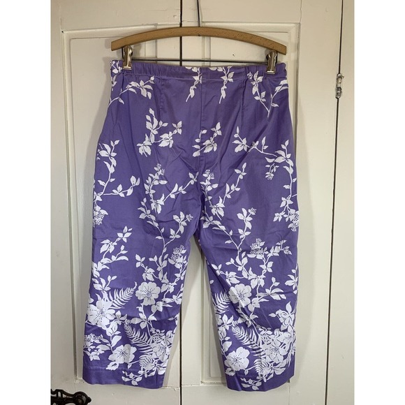 Koret Pants Women's 8 Stretch Zipper‎ Purple Floral Office Church 19" Inseam - Picture 3 of 14